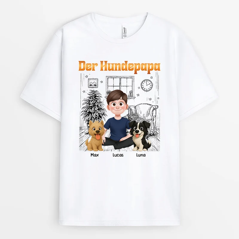 Die Hundemama Der Hundepapa - Personalisiertes Hunde Geschenk | T Shirt Polka Dot