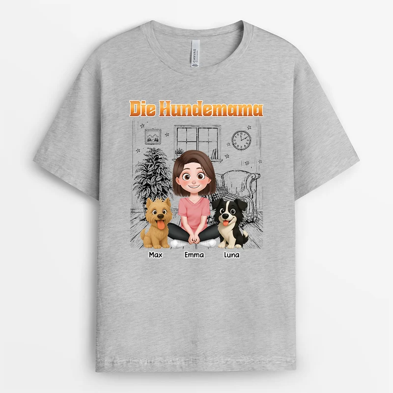Die Hundemama Der Hundepapa - Personalisiertes Hunde Geschenk | T Shirt Polka Dot