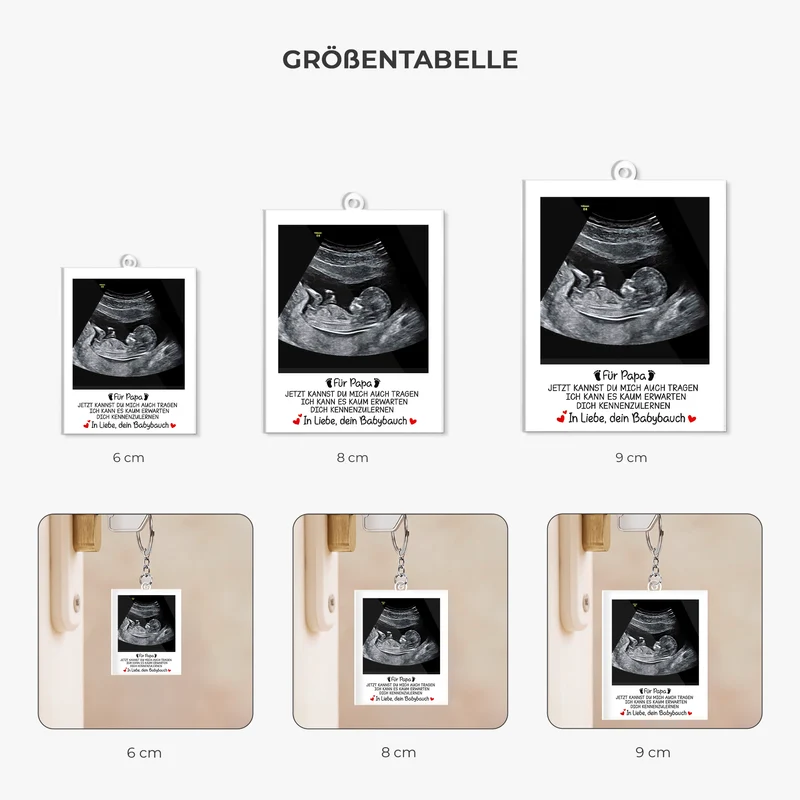 Ultraschallbild Baby - Personalisierte Geschenke Foto | Acryl Schlüsselanhänger