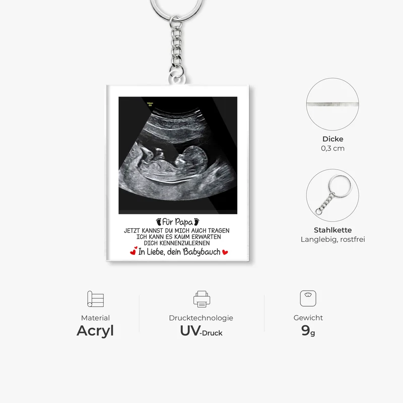 Ultraschallbild Baby - Personalisierte Geschenke Foto | Acryl Schlüsselanhänger