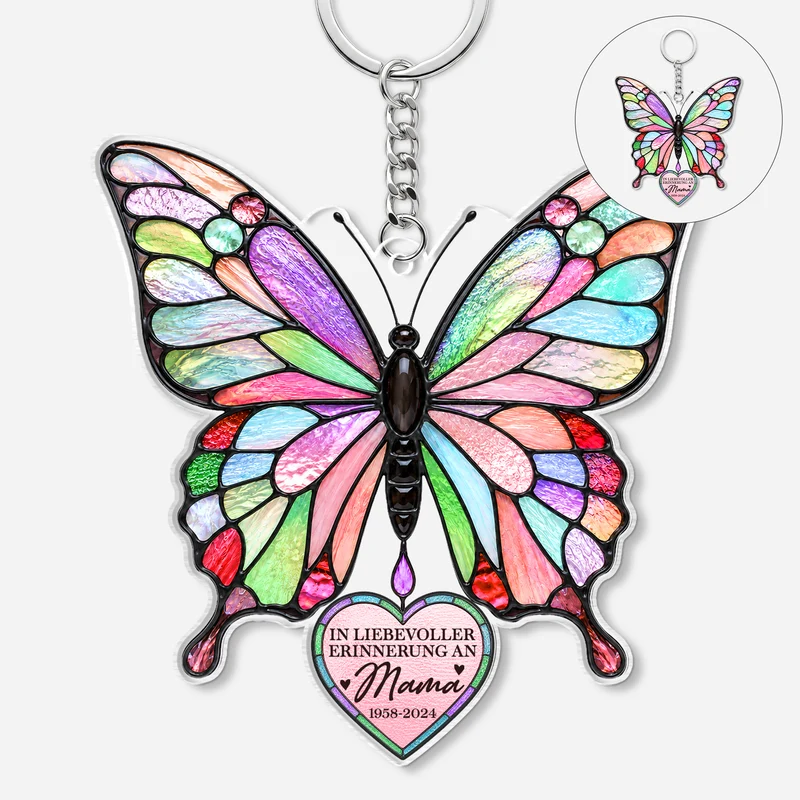 In Liebevoller Erinnerung - Personalisierte Trauergeschenke | Acryl Schlüsselanhänger Papa Mama