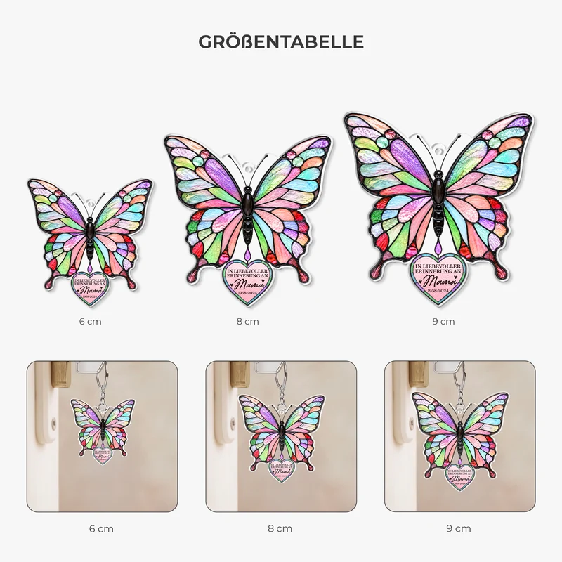 In Liebevoller Erinnerung - Personalisierte Trauergeschenke | Acryl Schlüsselanhänger Papa Mama