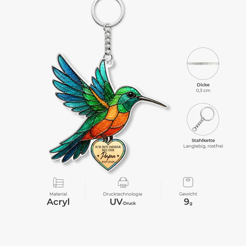 In Liebevoller Erinnerung - Personalisierte Trauergeschenke | Acryl Schlüsselanhänger Papa Mama