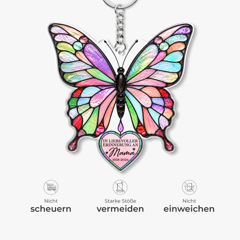 In Liebevoller Erinnerung - Personalisierte Trauergeschenke | Acryl Schlüsselanhänger Papa Mama