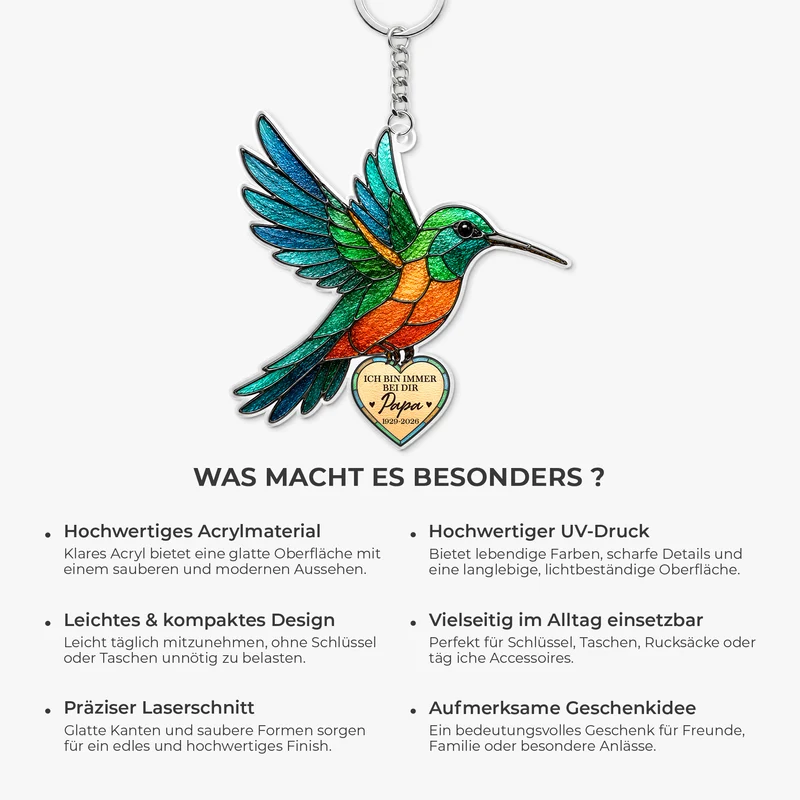In Liebevoller Erinnerung - Personalisierte Trauergeschenke | Acryl Schlüsselanhänger Papa Mama