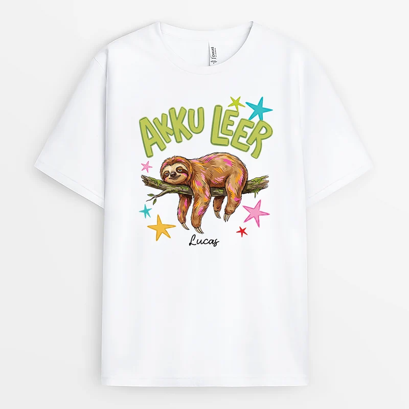Akku Leer - Personalisiertes Geschenk | T Shirt Kollegen Damen Herren Weiß