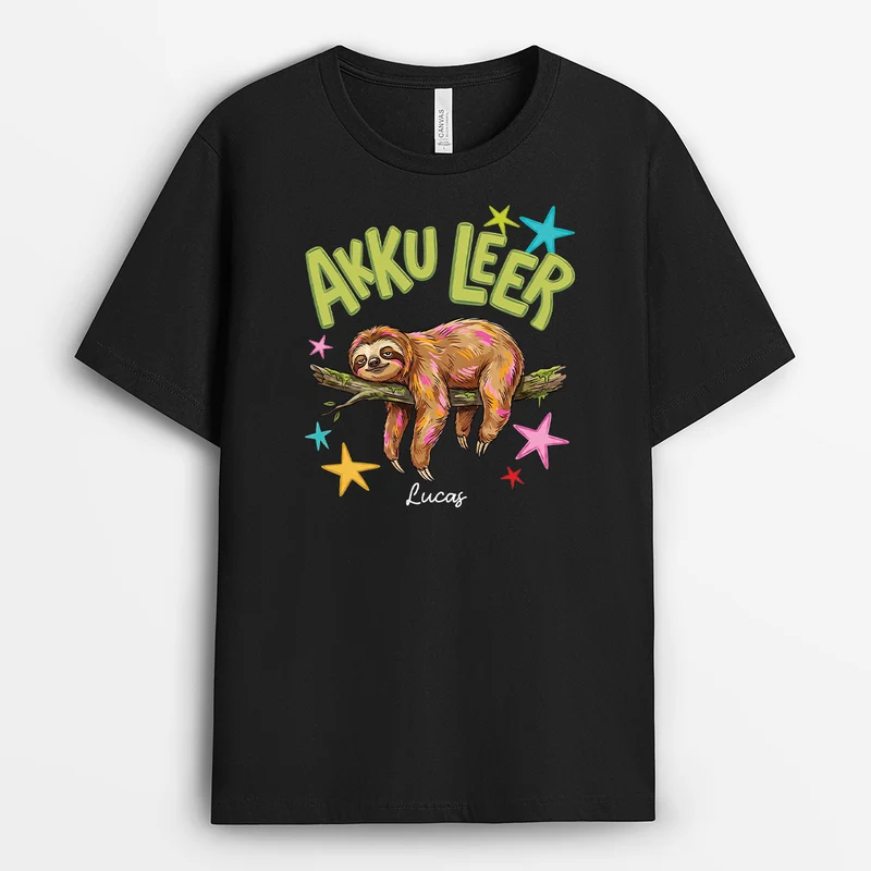 Akku Leer - Personalisiertes Geschenk | T Shirt Kollegen Damen Herren Schwarz
