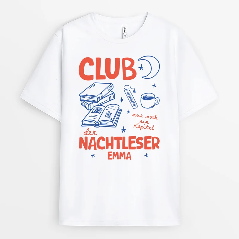 Club Der Nachtleser - Personalisiertes Geschenk | T Shirt Leseratte