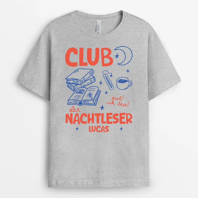 Club Der Nachtleser - Personalisiertes Geschenk | T Shirt Leseratte