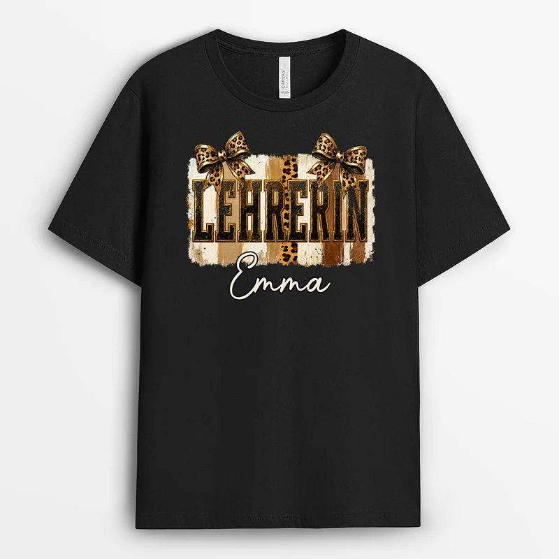 Geschenkschleife Leopardenmuster - Personalisierte Geschenke Lehrerin | T Shirt