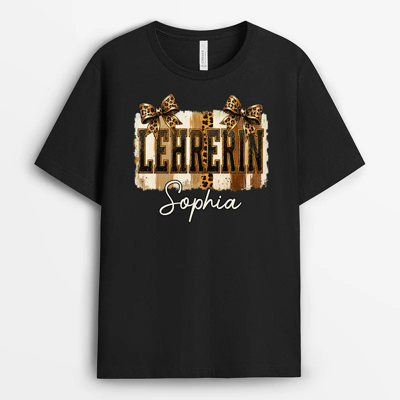 Geschenkschleife Leopardenmuster - Personalisierte Geschenke Lehrerin | T Shirt