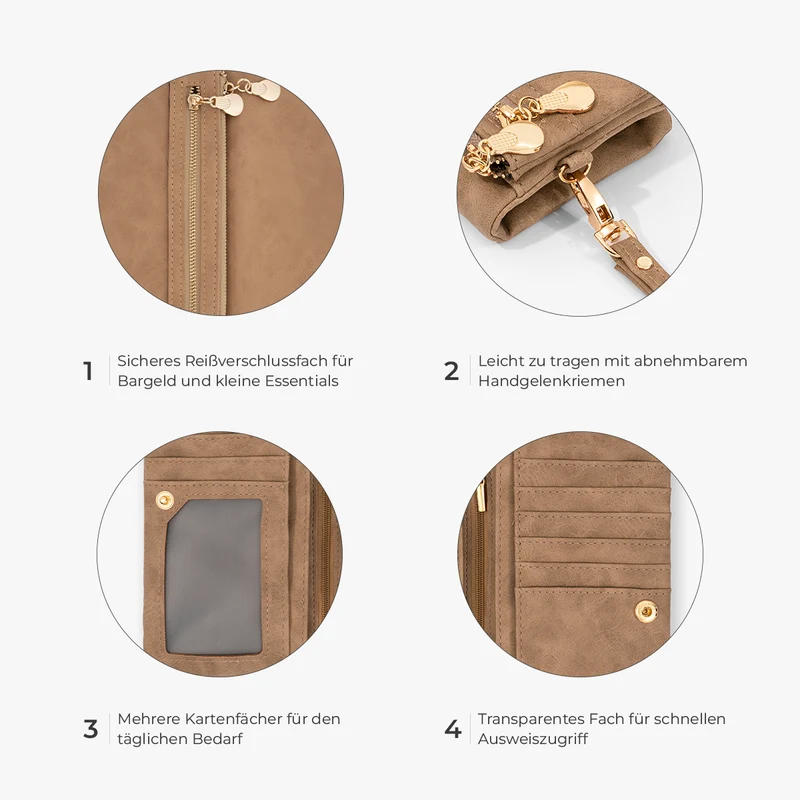 Alphabet Name + Geburtsmonat Blume - Personalisierte Geschenke Für Frauen | Wristlet Geldbörse Gold