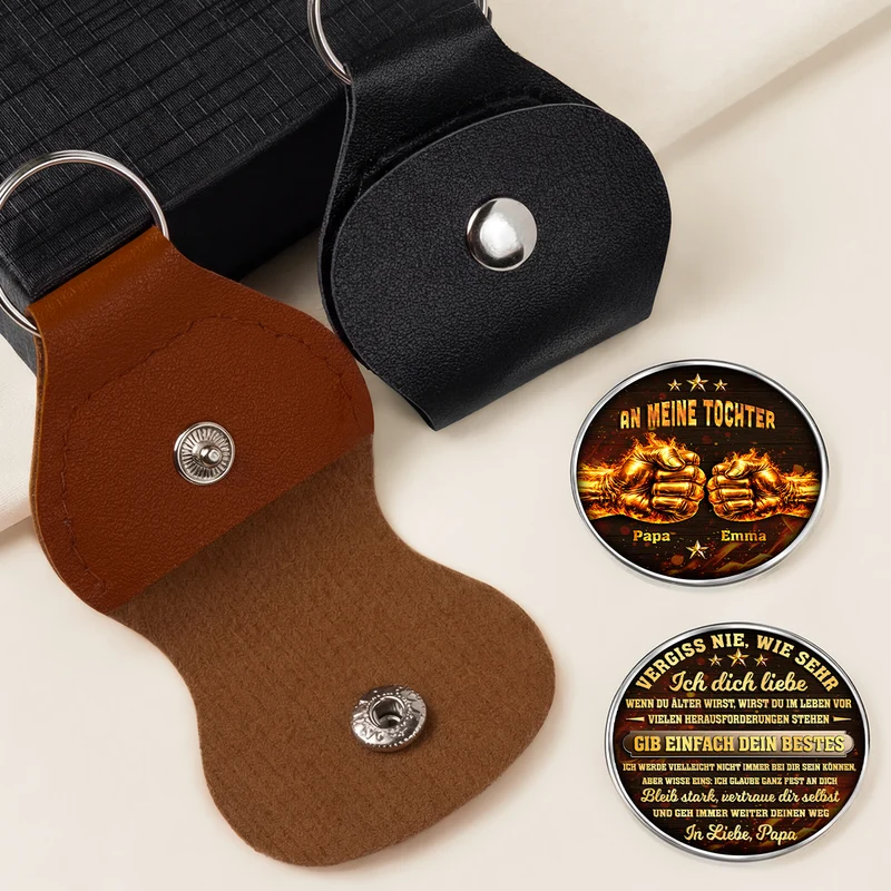 [3D-Optik] Gib Einfach Dein Bestes - Personalisiertes Geschenk | Pocket Hug Schlüsselanhänger Tochter Sohn Enkelin Enkel