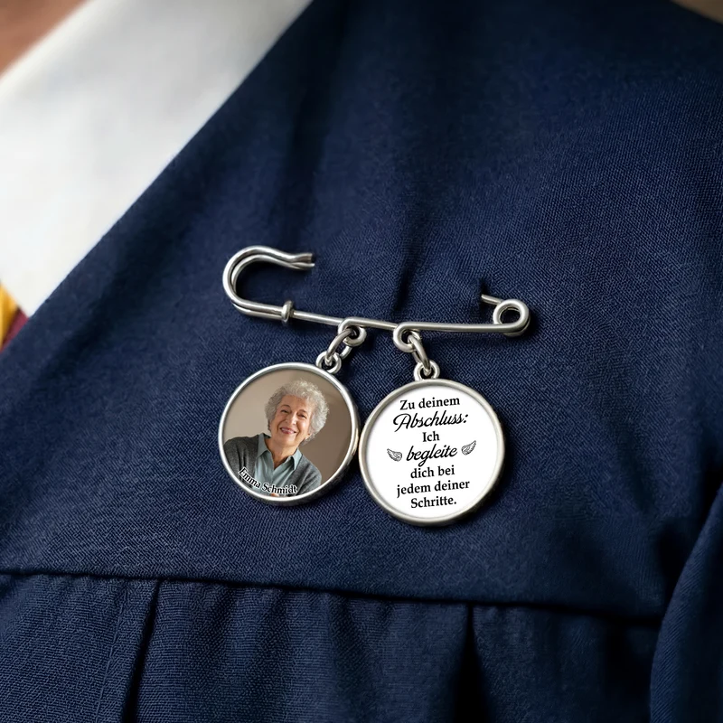 Ich Gehe Den Weg Mit Dir Heute Und Für Immer - Personalisiertes Geschenk | Anstecknadel Charms Mit Foto Papa Mama Zur Erinnerung Abschluss