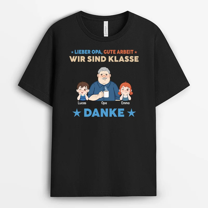 Wir Sind Klasse - Personalisiertes Geschenk | T-Shirt Opa Papa