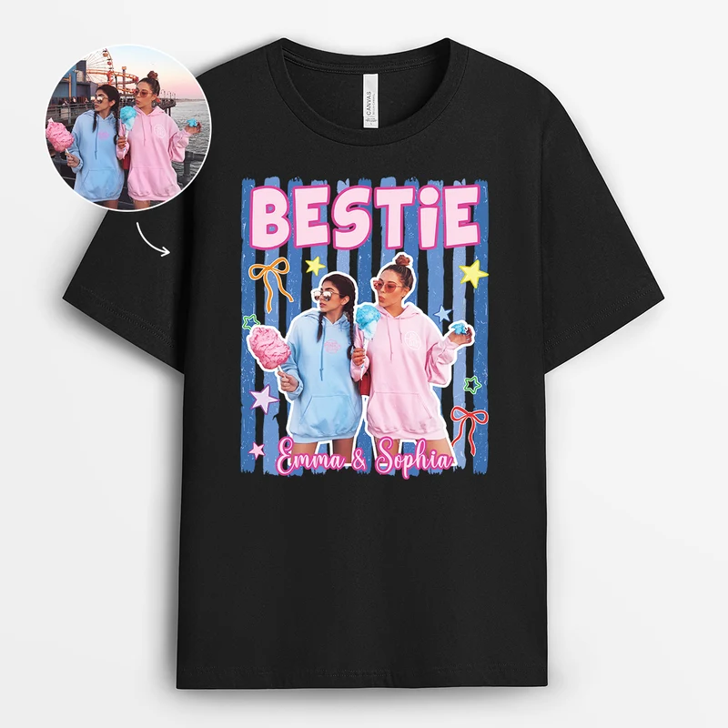 Bestie-Squad - Personalisierte Geschenke Beste Freundin | T Shirt Foto Schwarz