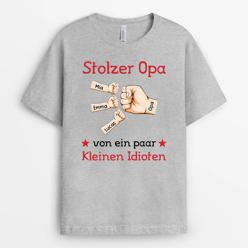 Stolzer Papa Von Ein Paar Kleinen Idioten - Personalisiertes Geschenk | Mama Papa Shirt Faust