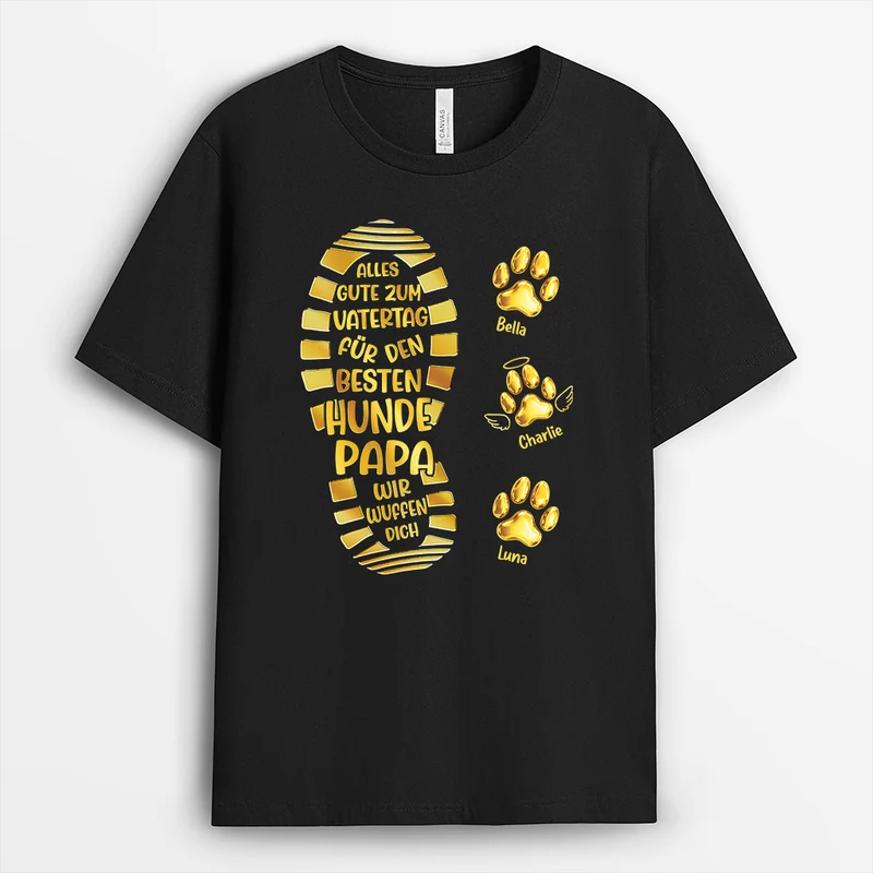 Bester Hundepapa - Personalisierte Trauergeschenke | Katzenpapa T Shirt