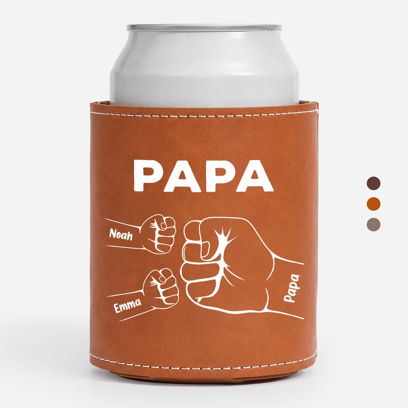 Opa Papa Faust - Personalisiertes Geschenk | Leder Dosenkühler