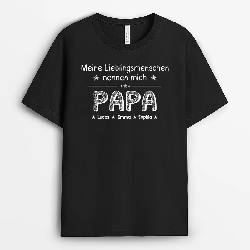 Meine Lieblingsmenschen Nennen Mich Papa - Personalisiertes Geschenk | Mama Papa Shirt Mit Namen