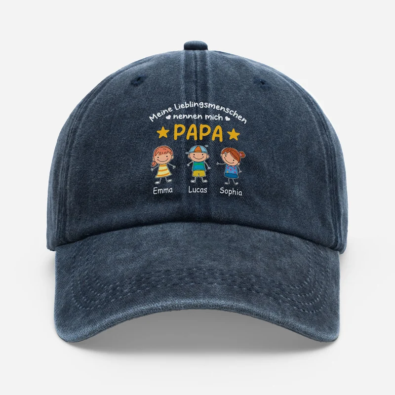 Mein Lieblingsmensch Nennt Mich Mama - Personalisiertes Geschenk | Washed Cap Mama Papa