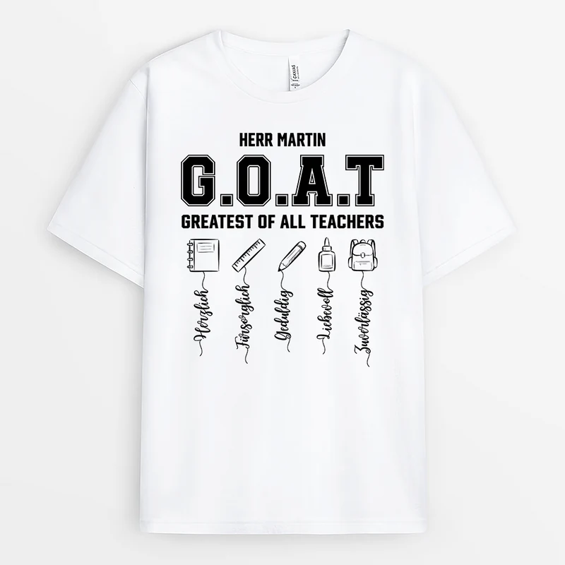 Der Beste Lehrer Aller Zeiten - Personalisiertes Geschenk | Lehrer T Shirt