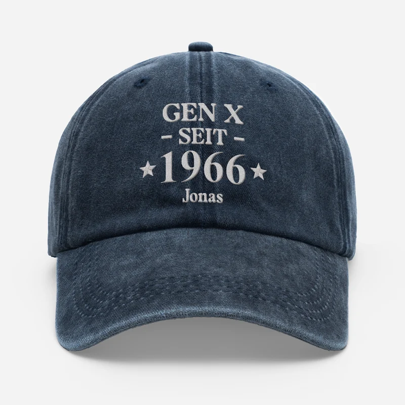 Gen X Y Z Alpha Seit - Personalisiertes Geschenk | Washed Cap