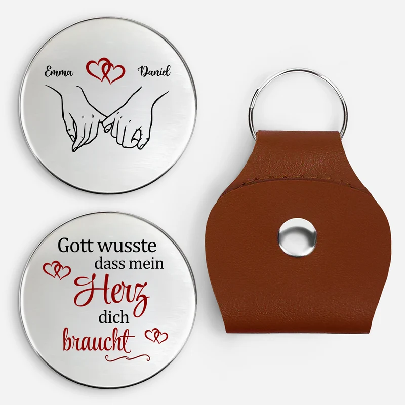 Gott Wusste Dass Mein Herz Dich Braucht - Personalisierte Paar Geschenke | Pocket Hug Schlüsselanhänger