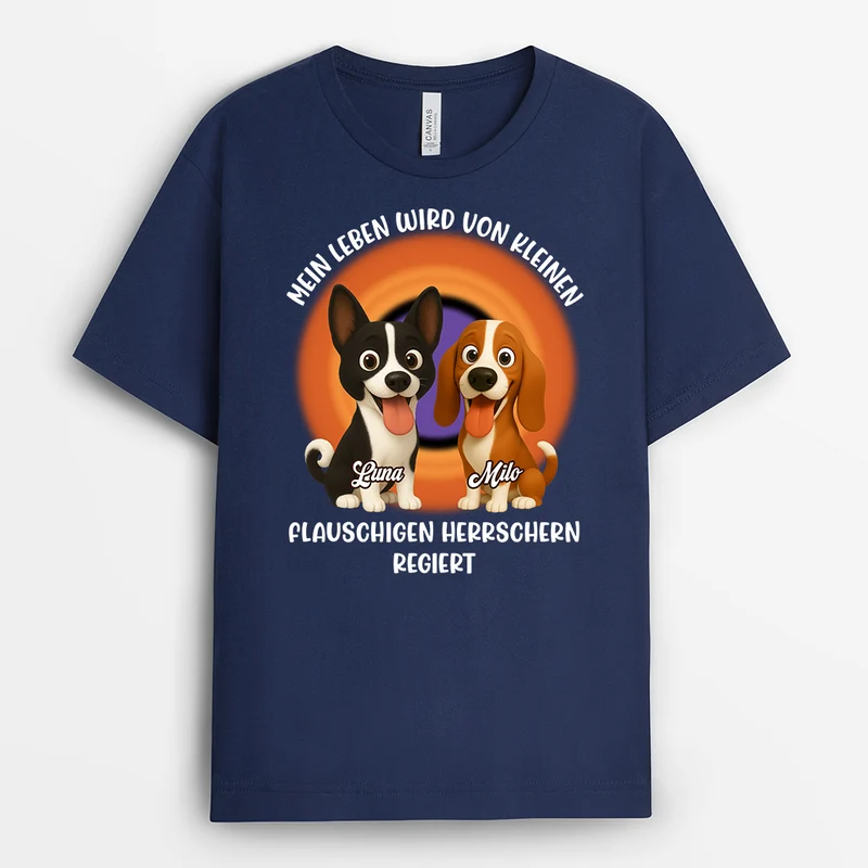 Mein Leben Wird Von Kleinen Flauschigen Herrschern Regiert - Personalisiertes Hunde Geschenk | T Shirt