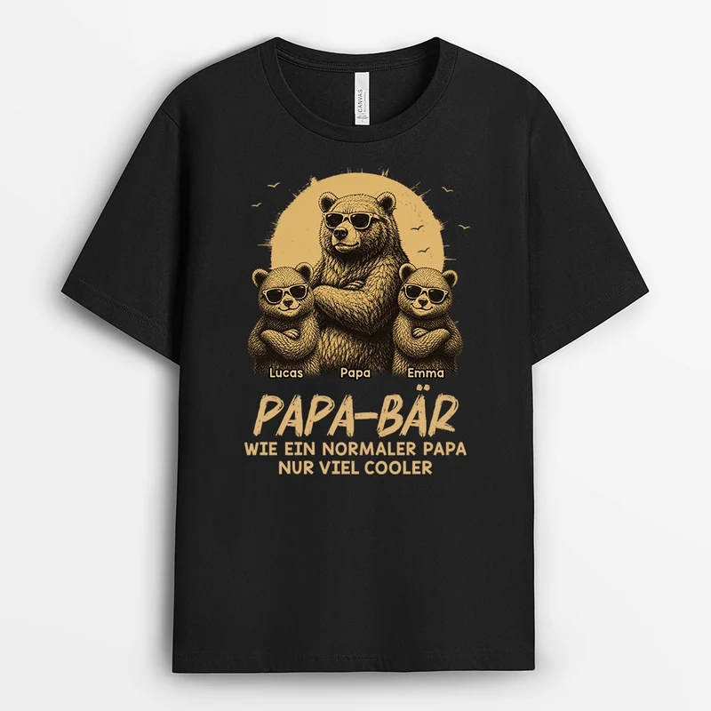 Cooler Papa Bär - Personalisiertes Geschenk | T-Shirt Opa
