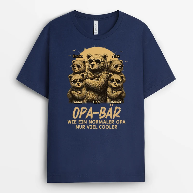 Cooler Papa Bär - Personalisiertes Geschenk | T-Shirt Opa