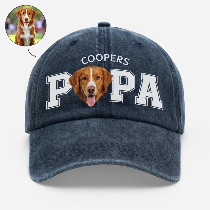 Hund / Katze - Personalisierte Geschenke Foto | Washed Cap Papa Mama Opa Oma