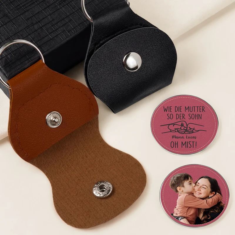 Wie Der Vater So Die Tochter - Personalisierte Geschenke Foto | Pocket Hug Schlüsselanhänger Papa Mama