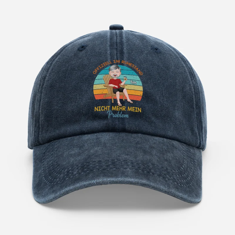 Offiziell Im Ruhestand Nicht Mehr Mein Problem - Personalisiertes Geschenk | Washed Cap Frauen Männer