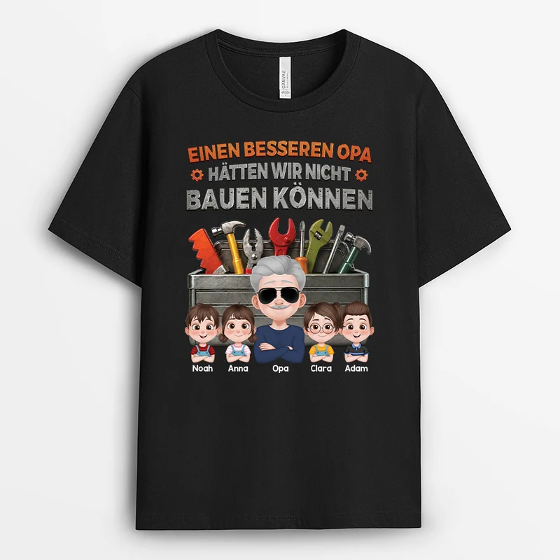 Einen Besseren Papa Hätten Wir Uns Nicht Bauen Können - Personalisiertes Geschenk | T-Shirt Opa Camouflage