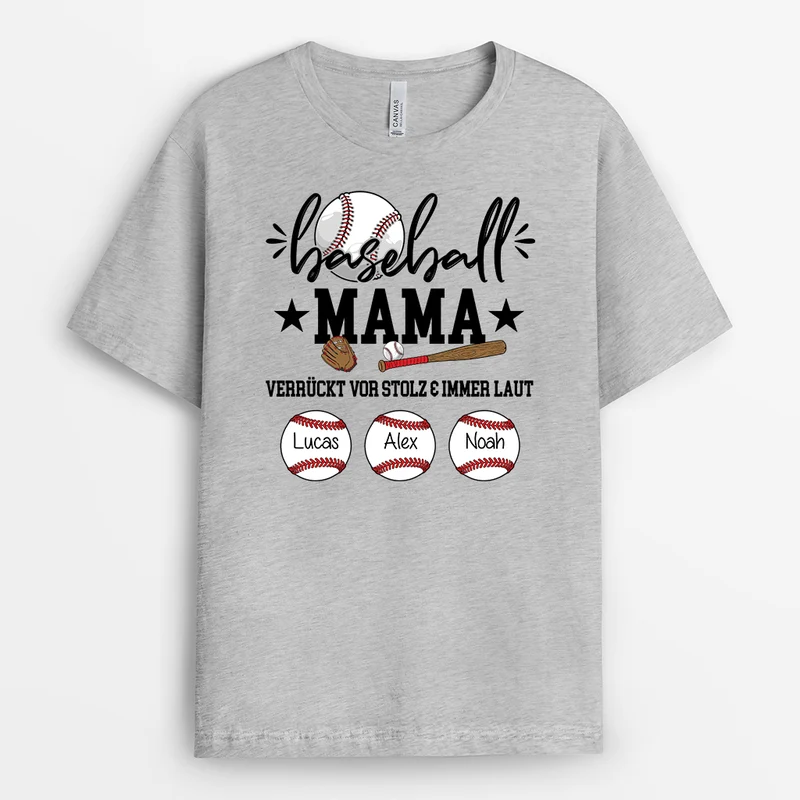 Baseball Verrückt Vor Stolz & Immer Laut - Personalisiertes Geschenk | Mama Papa Shirt