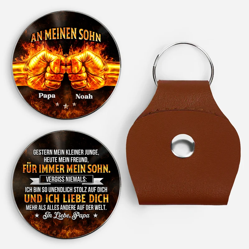 [3D-Optik] Ich Liebe Dich Mehr Als Alles Auf Der Welt - Personalisiertes Geschenk | Pocket Hug Schlüsselanhänger Enkel Sohn