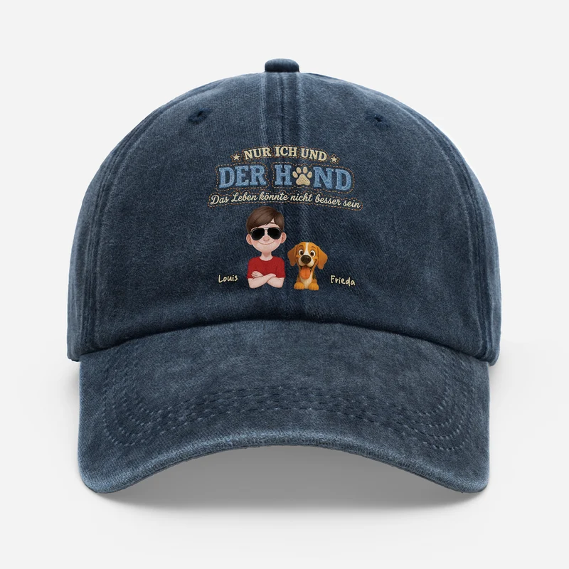 Nur Ich Und Die Hunde Das Leben Könnte Nicht Besser Sein - Personalisiertes Geschenk | Washed Cap