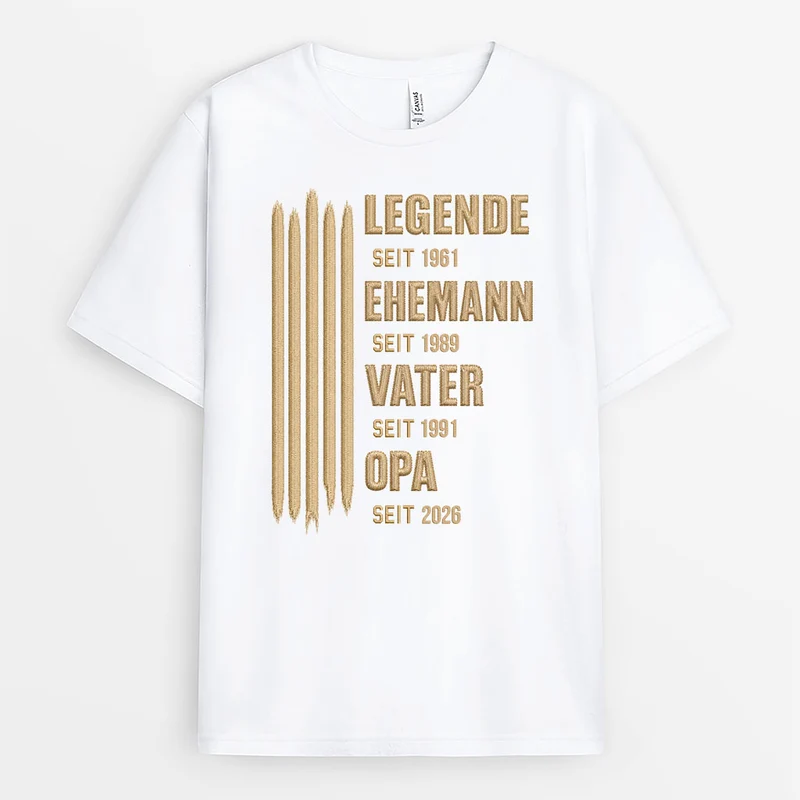 [3D-Optik] Legende Ehemann Papa Opa Beige - Personalisiertes Geschenk | T-Shirt Opa
