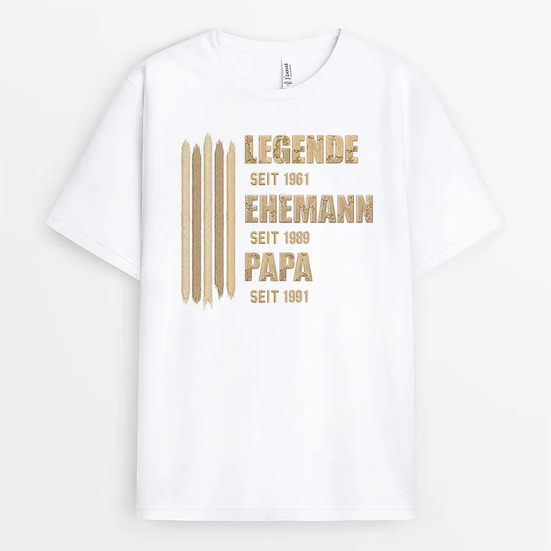 [3D-Optik] Legende Ehemann Papa Opa Beige - Personalisiertes Geschenk | T-Shirt Opa