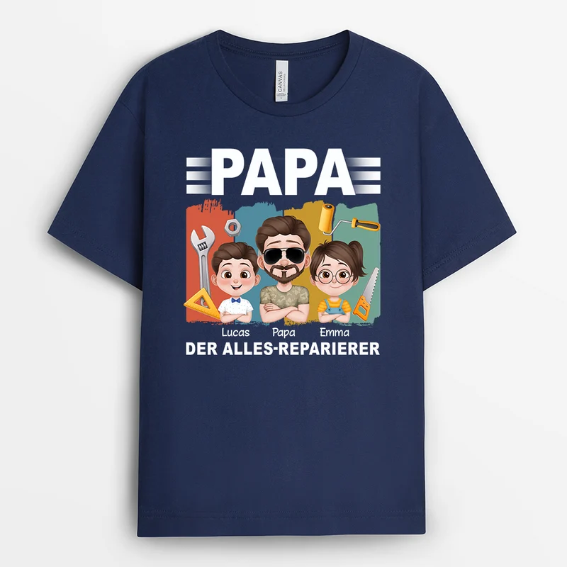 Der Alles-Reparierer - Personalisiertes Geschenk | T-Shirt Opa Papa