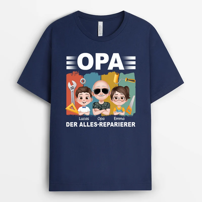 Der Alles-Reparierer - Personalisiertes Geschenk | T-Shirt Opa Papa