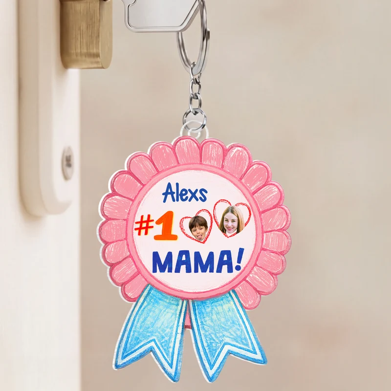 Schulkind Anstecker - Personalisierte Geschenke Foto | Acryl Schlüsselanhänger Papa Mama