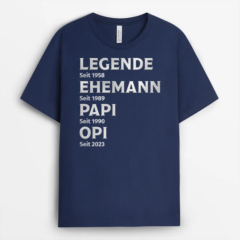 [3D-Optik] Legende Ehemann Papa Opa Seit Vintage - Personalisiertes Geschenk | T-Shirt Opa