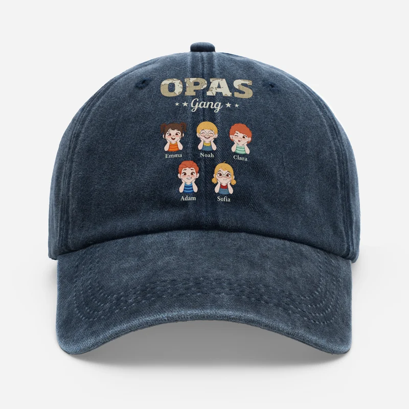 Opas Gang - Personalisiertes Geschenk | Washed Cap Opa Papa Weltkarte