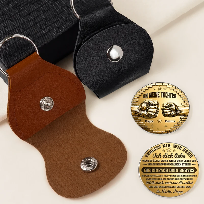 [3D-Optik] Vergiss Nie Wie Sehr Ich Dich Liebe - Personalisiertes Geschenk | Pocket Hug Schlüsselanhänger Tochter Sohn Enkelin Enkel
