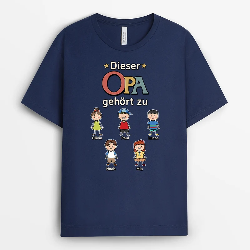 Diese Oma Gehört Zu - Personalisiertes Geschenk | Opa Oma T Shirt Strichmann