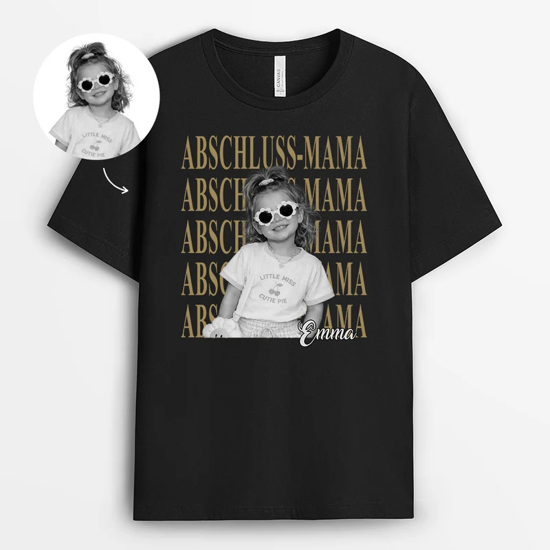 Abschluss - Personalisierte Geschenke Foto | T Shirt Schwarz