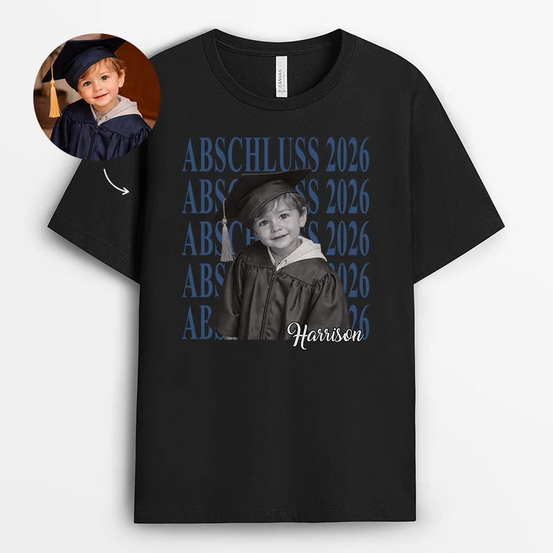 Abschluss - Personalisierte Geschenke Foto | T Shirt Schwarz