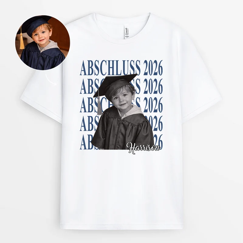 Abschluss - Personalisierte Geschenke Foto | T Shirt Weiß